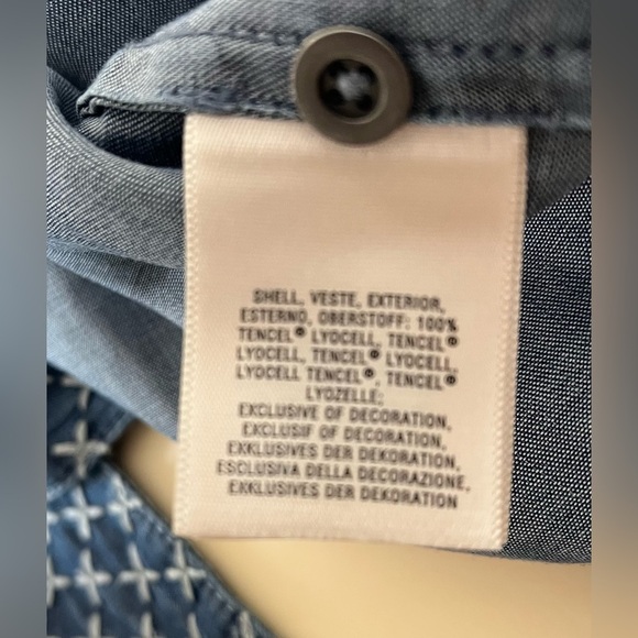 Anthropologie Holding Horses Chambray Wrap Top Belted - Picture 6 of 7